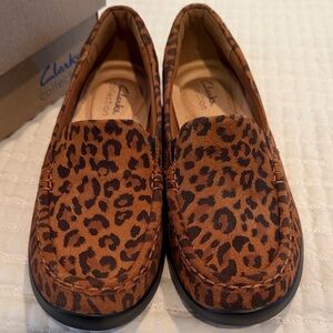 Clarks Women's Brown Leopard Loafers
